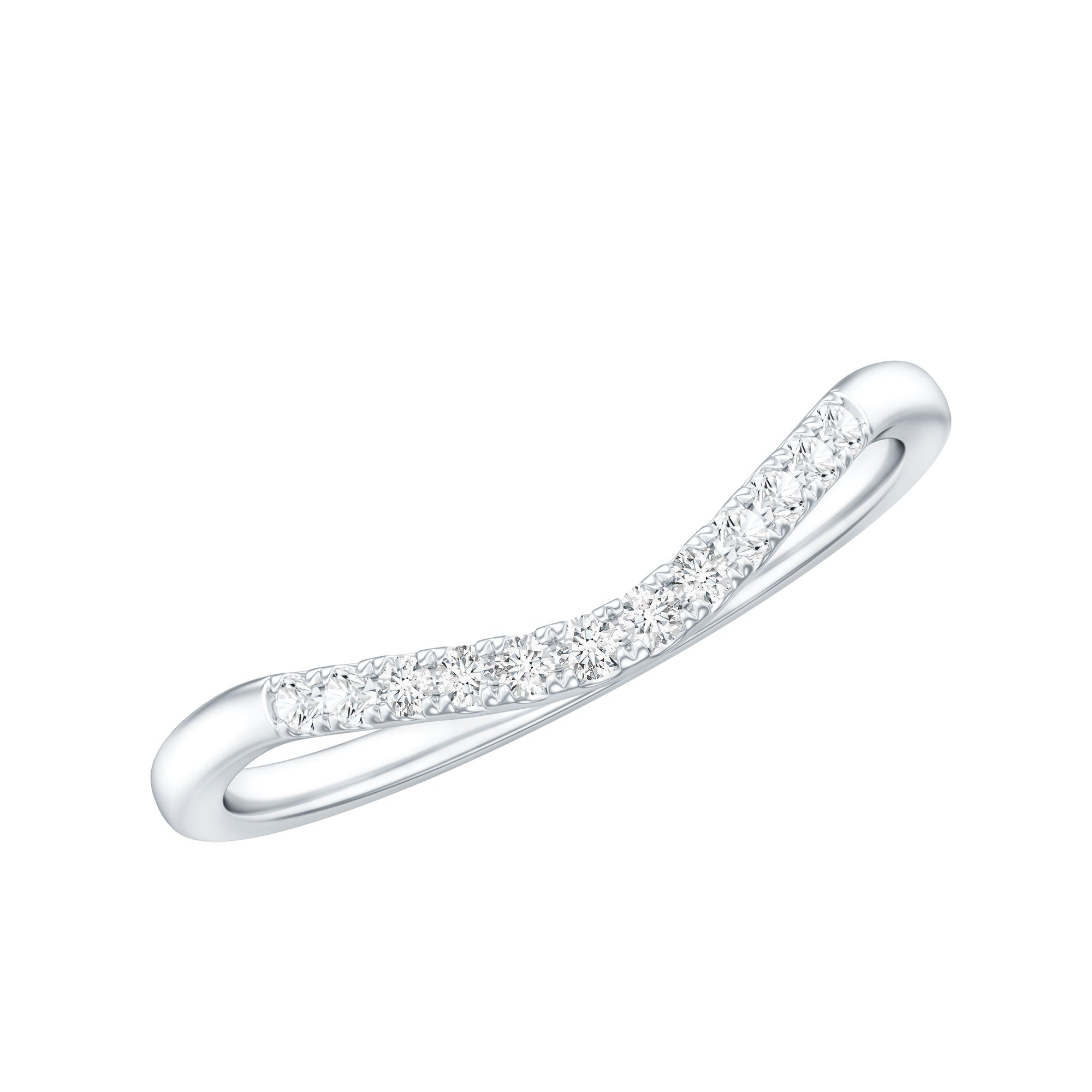 Certified Lab Grown Diamond Curved Stackable Ring
