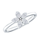Marquise Cut Lab Grown Diamond Flower Promise Ring for Women Lab - ( EF-VS ) - Rosec Jewels