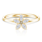 Marquise Cut Lab Grown Diamond Flower Promise Ring for Women Lab - ( EF-VS ) - Rosec Jewels