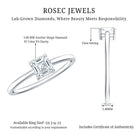 5MM Asscher Cut Lab Grown Diamond Solitaire Promise Ring Lab - ( EF-VS ) - Rosec Jewels