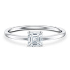 5MM Asscher Cut Lab Grown Diamond Solitaire Promise Ring Lab - ( EF-VS ) - Rosec Jewels