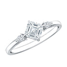 0.7 Carat Asscher Cut Lab Grown Diamond Engagement Ring with Certificate Lab - ( EF-VS ) - Rosec Jewels