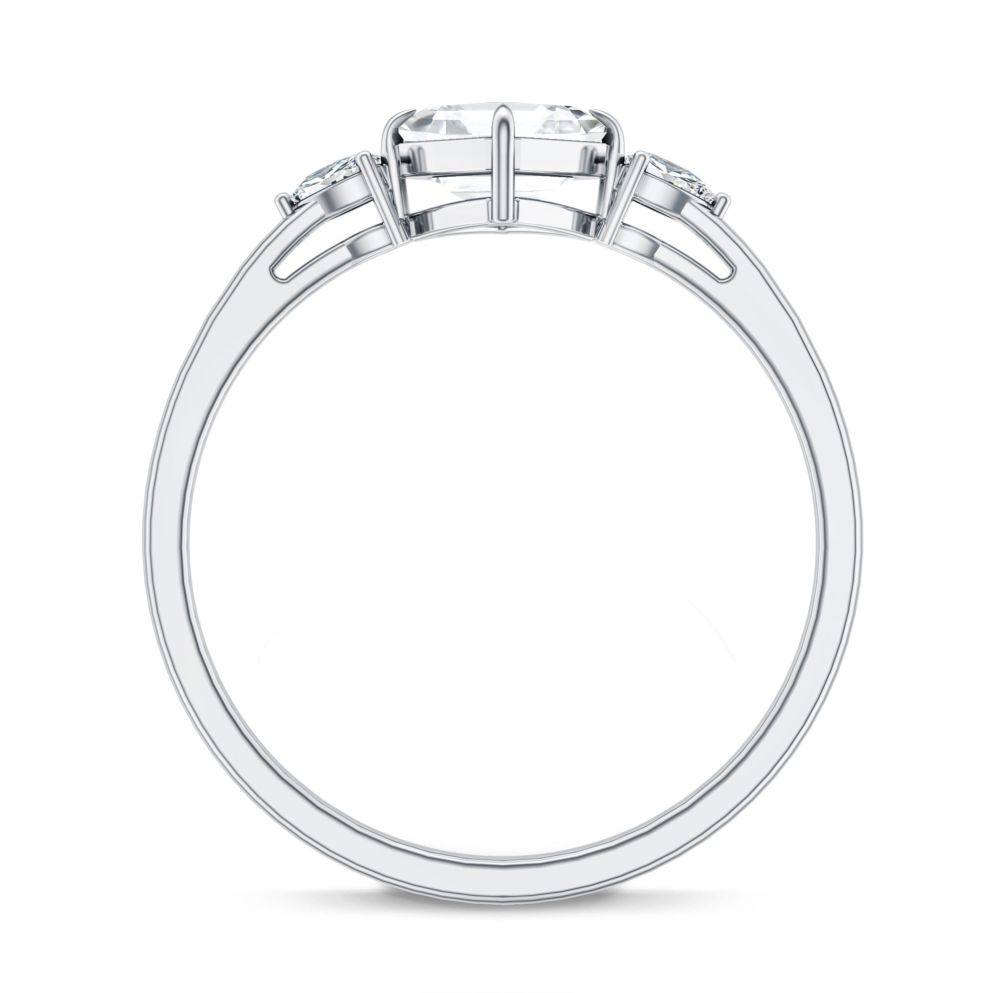 0.7 Carat Asscher Cut Lab Grown Diamond Engagement Ring with Certificate Lab - ( EF-VS ) - Rosec Jewels
