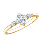 0.7 Carat Asscher Cut Lab Grown Diamond Engagement Ring with Certificate Lab - ( EF-VS ) - Rosec Jewels
