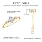 0.7 Carat Asscher Cut Lab Grown Diamond Engagement Ring with Certificate Lab - ( EF-VS ) - Rosec Jewels