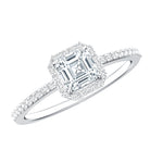 Vintage Looking Lab Grown Diamond Asscher Cut Engagement Ring Lab - ( EF-VS ) - Rosec Jewels