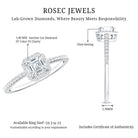 Vintage Looking Lab Grown Diamond Asscher Cut Engagement Ring Lab - ( EF-VS ) - Rosec Jewels