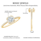 Vintage Looking Lab Grown Diamond Asscher Cut Engagement Ring Lab - ( EF-VS ) - Rosec Jewels