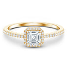 Vintage Looking Lab Grown Diamond Asscher Cut Engagement Ring Lab - ( EF-VS ) - Rosec Jewels