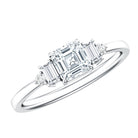 Certified 0.7 Carat Lab Grown Diamond Asscher Cut Engagement Ring Lab - ( EF-VS ) - Rosec Jewels