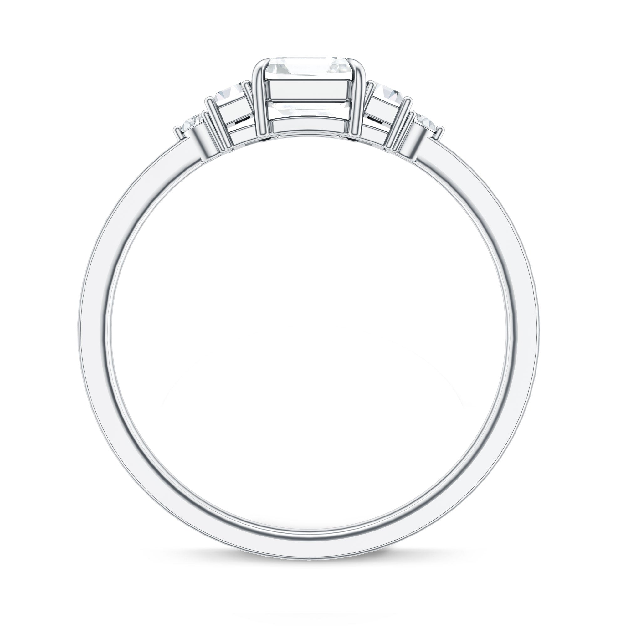 Certified 0.7 Carat Lab Grown Diamond Asscher Cut Engagement Ring Lab - ( EF-VS ) - Rosec Jewels