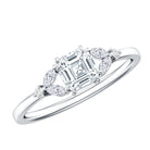 0.7 Carat Asscher Cut Lab Grown Diamond Engagement Ring for Women Lab - ( EF-VS ) - Rosec Jewels