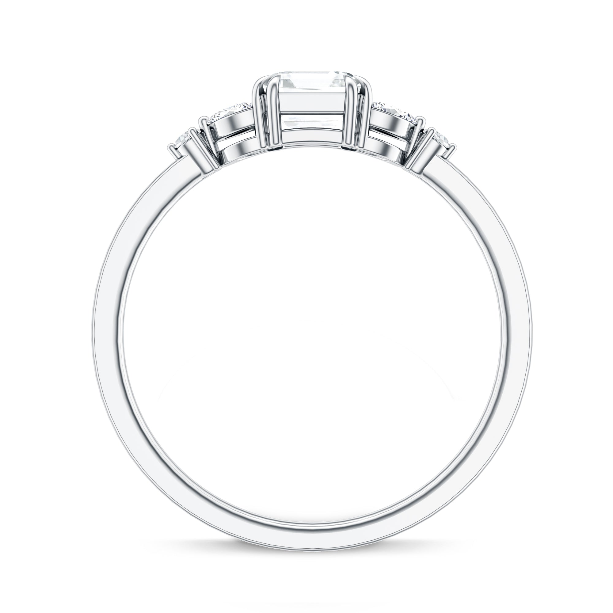 0.7 Carat Asscher Cut Lab Grown Diamond Engagement Ring for Women Lab - ( EF-VS ) - Rosec Jewels