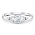 0.7 Carat Asscher Cut Lab Grown Diamond Engagement Ring for Women Lab - ( EF-VS ) - Rosec Jewels