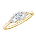 0.7 Carat Asscher Cut Lab Grown Diamond Engagement Ring for Women Lab - ( EF-VS ) - Rosec Jewels