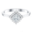 Certified 0.7 Carat Lab Grown Diamond Statement Engagement Ring Lab - ( EF-VS ) - Rosec Jewels