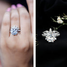 Floral Inspired Lab Grown 4 Carat Diamond Wedding Ring Set IGI Certified Lab - ( E-VS1 ) - Rosec Jewels