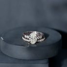 2 Carat Oval Shape Lab Diamond Bridal Ring Set with IGI Certificate Lab - ( E-VS1 ) - Rosec Jewels