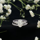 2 Carat Oval Shape Lab Diamond Bridal Ring Set with IGI Certificate Lab - ( E-VS1 ) - Rosec Jewels