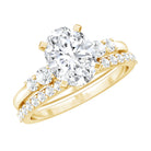 2 Carat Oval Shape Lab Diamond Bridal Ring Set with IGI Certificate Lab - ( E-VS1 ) - Rosec Jewels