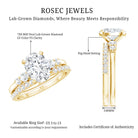 2 Carat Oval Shape Lab Diamond Bridal Ring Set with IGI Certificate Lab - ( E-VS1 ) - Rosec Jewels