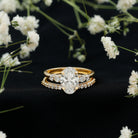 2 Carat Oval Shape Lab Diamond Bridal Ring Set with IGI Certificate Lab - ( E-VS1 ) - Rosec Jewels