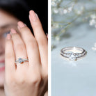 IGI Certified Lab Grown Diamond Engagement Ring with Wedding Band Lab - ( E-VS1 ) - Rosec Jewels