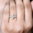 Rosec Jewels-1 Carat Marquise Cut Lab Grown Diamond Designer Engagement Ring IGI Certified