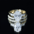 4 Carat Oval Wedding Ring Set with IGI Certified Lab Grown Diamond Lab - ( E-VS1 ) - Rosec Jewels