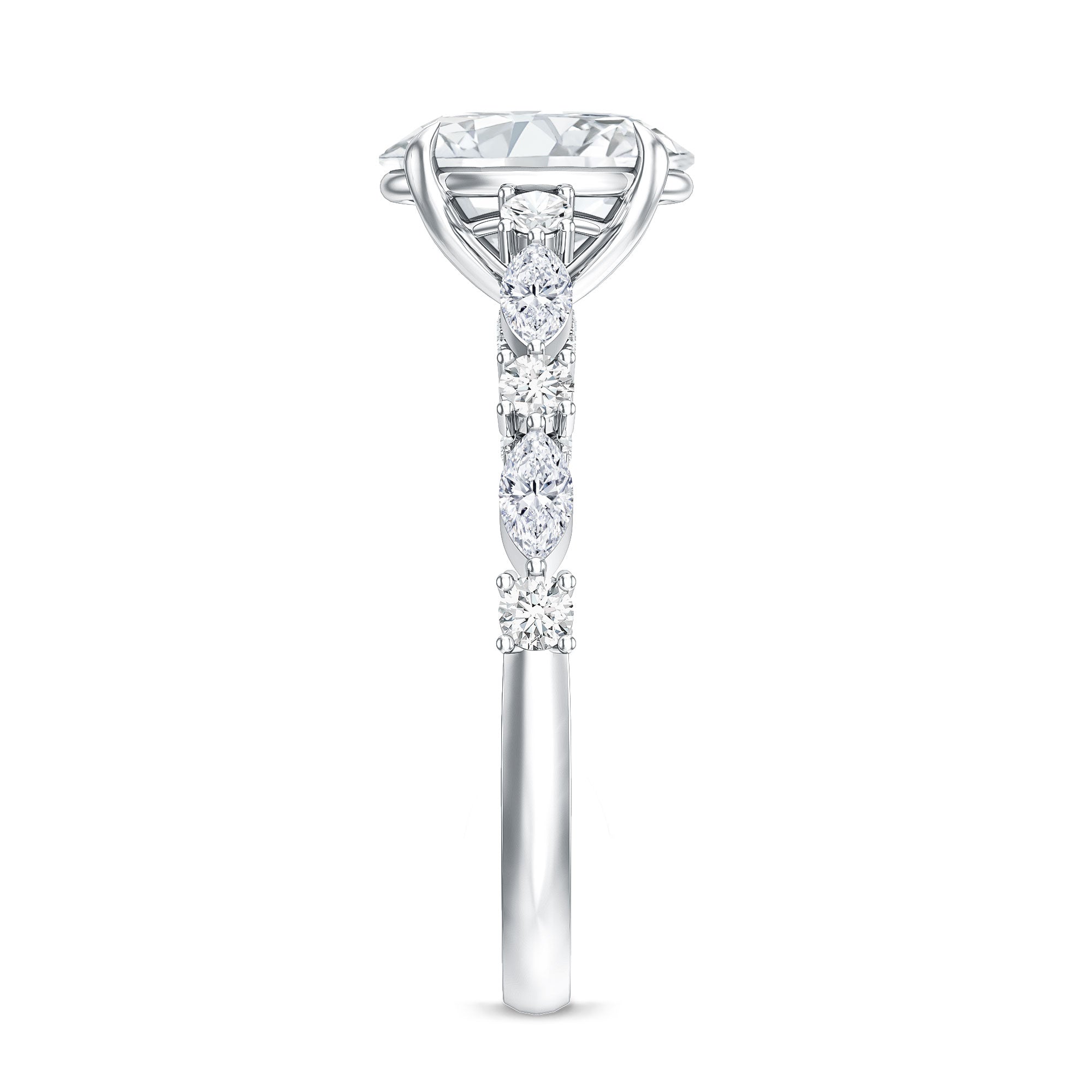 2 Carat Oval Lab Grown Diamond Engagement Ring with IGI Certificate Lab - ( EF-VS ) - Rosec Jewels