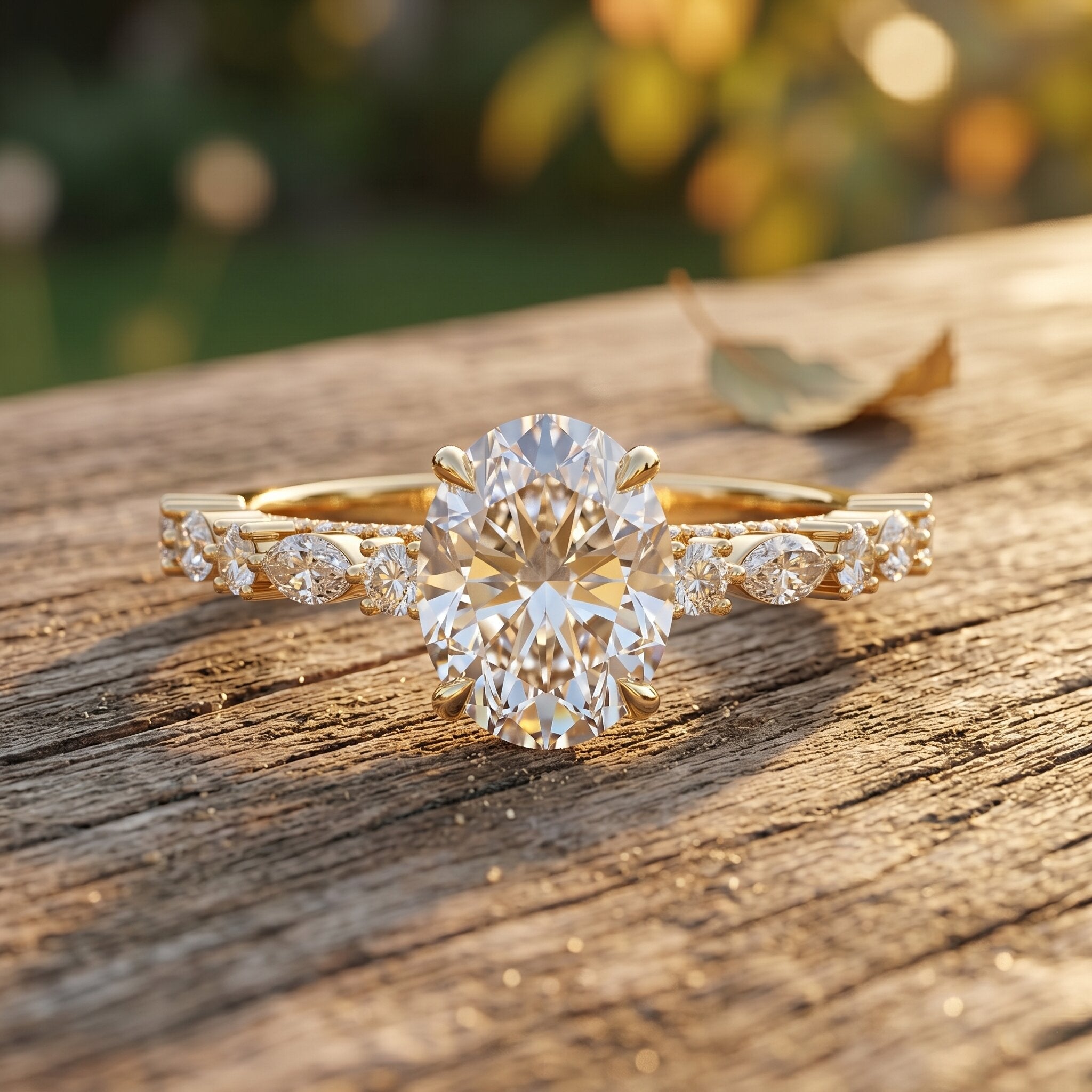 2 Carat Oval Lab Grown Diamond Engagement Ring with IGI Certificate Lab - ( EF-VS ) - Rosec Jewels