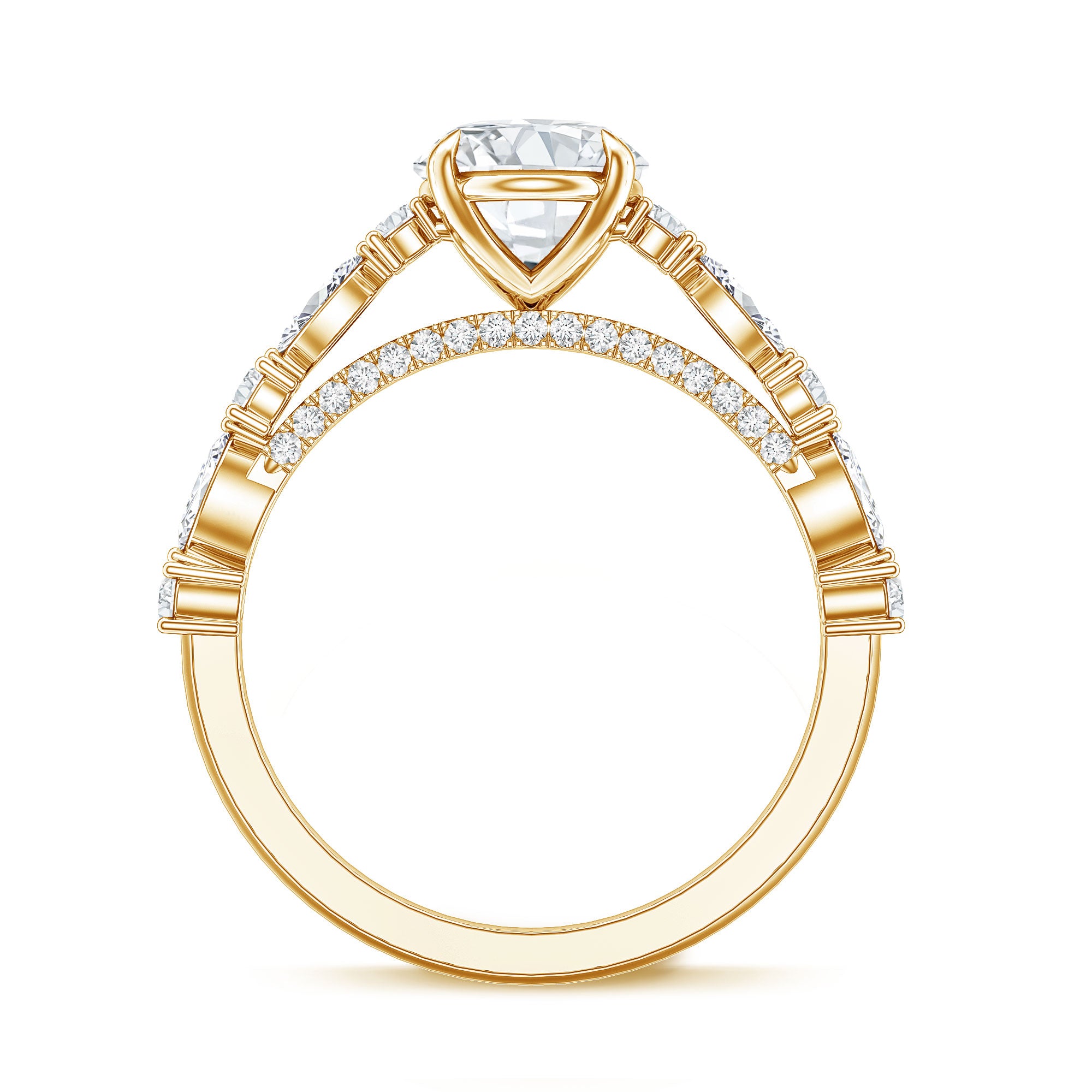 2 Carat Oval Lab Grown Diamond Engagement Ring with IGI Certificate Lab - ( EF-VS ) - Rosec Jewels