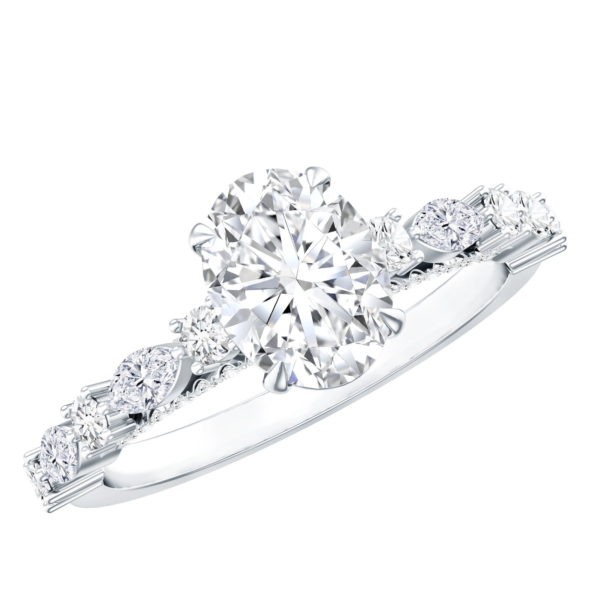 1.2 Carat IGI Certified Oval Cut Lab Grown Diamond Solitaire Engagement Ring Lab - ( E-VS1 ) - Rosec Jewels
