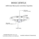 Certified Moissanite 3 Stone Promise Ring Moissanite - ( D-VS1 ) - Color and Clarity - Rosec Jewels