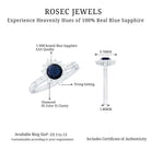 Rosec Jewels-Natural 0.9 Carat Blue Sapphire Engagement Ring with Diamond Halo