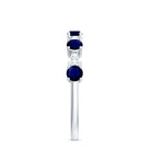 Rosec Jewels-Round Blue Sapphire and Diamond Half Eternity Ring