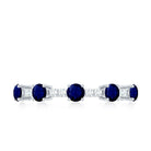 Rosec Jewels-Round Blue Sapphire and Diamond Half Eternity Ring