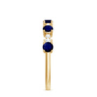 Rosec Jewels-Round Blue Sapphire and Diamond Half Eternity Ring