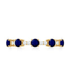 Rosec Jewels-Round Blue Sapphire and Diamond Half Eternity Ring