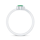 Bezel Set Emerald and Lab Diamond Two Stone Promise Ring AAA - Rosec Jewels