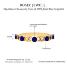 1 CT Round Blue Sapphire Gold Interlock Half Eternity Ring Blue Sapphire - ( AAA ) - Quality - Rosec Jewels