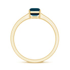 6X8mm Emerald Cut London Blue Topaz Solitaire Ring with Certificate AAA - Rosec Jewels