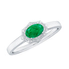 Rosec Jewels-Genuine Emerald Antique Looking Engagement Ring With Certificate