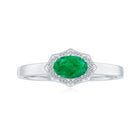 Rosec Jewels-Genuine Emerald Antique Looking Engagement Ring With Certificate