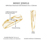 Certified Diamond Three Stone Band Ring for Men Natural - ( HI-SI ) - Rosec Jewels