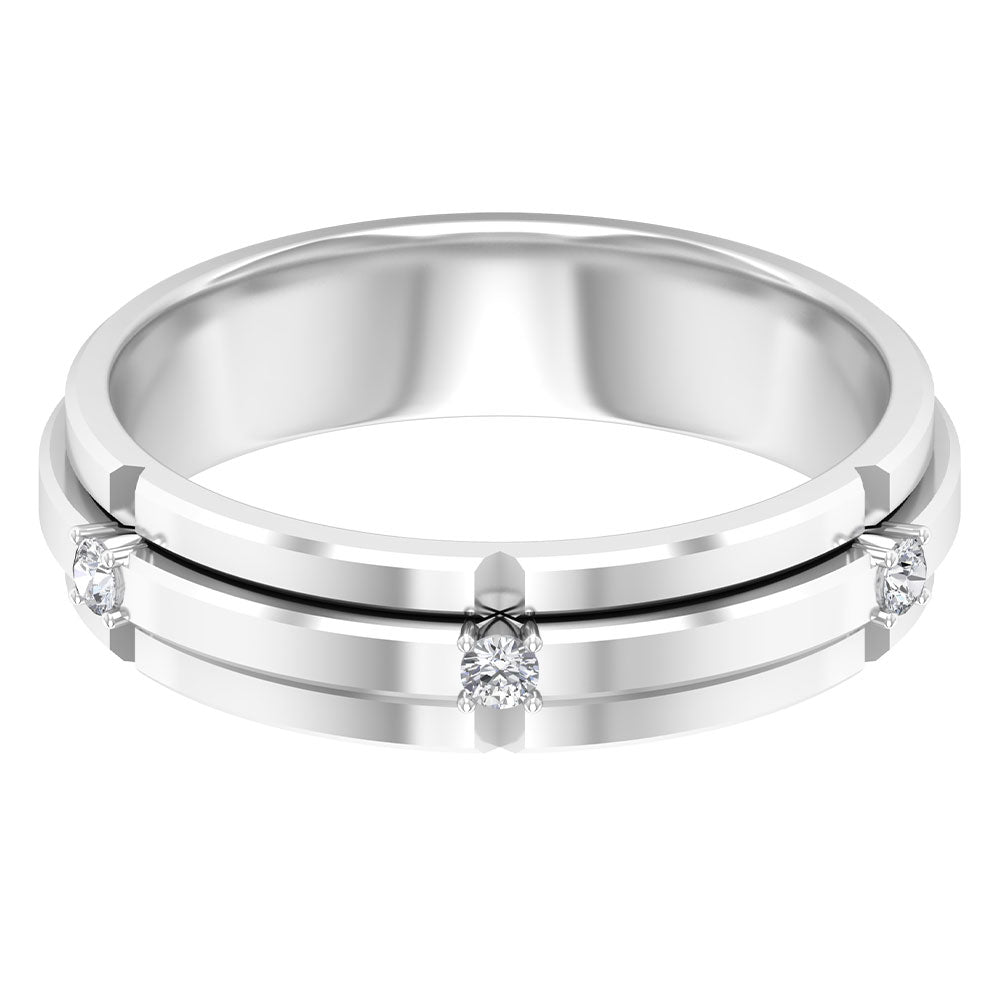 Rosec Jewels-Natural Mens Diamond Band Ring with Certificate