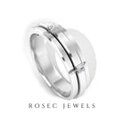 Rosec Jewels-Natural Mens Diamond Band Ring with Certificate
