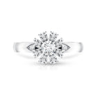 Certified Real Diamond Flower Engagement Ring for Women Natural - ( HI-SI ) - Rosec Jewels