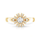 Certified Real Diamond Flower Engagement Ring for Women Natural - ( HI-SI ) - Rosec Jewels