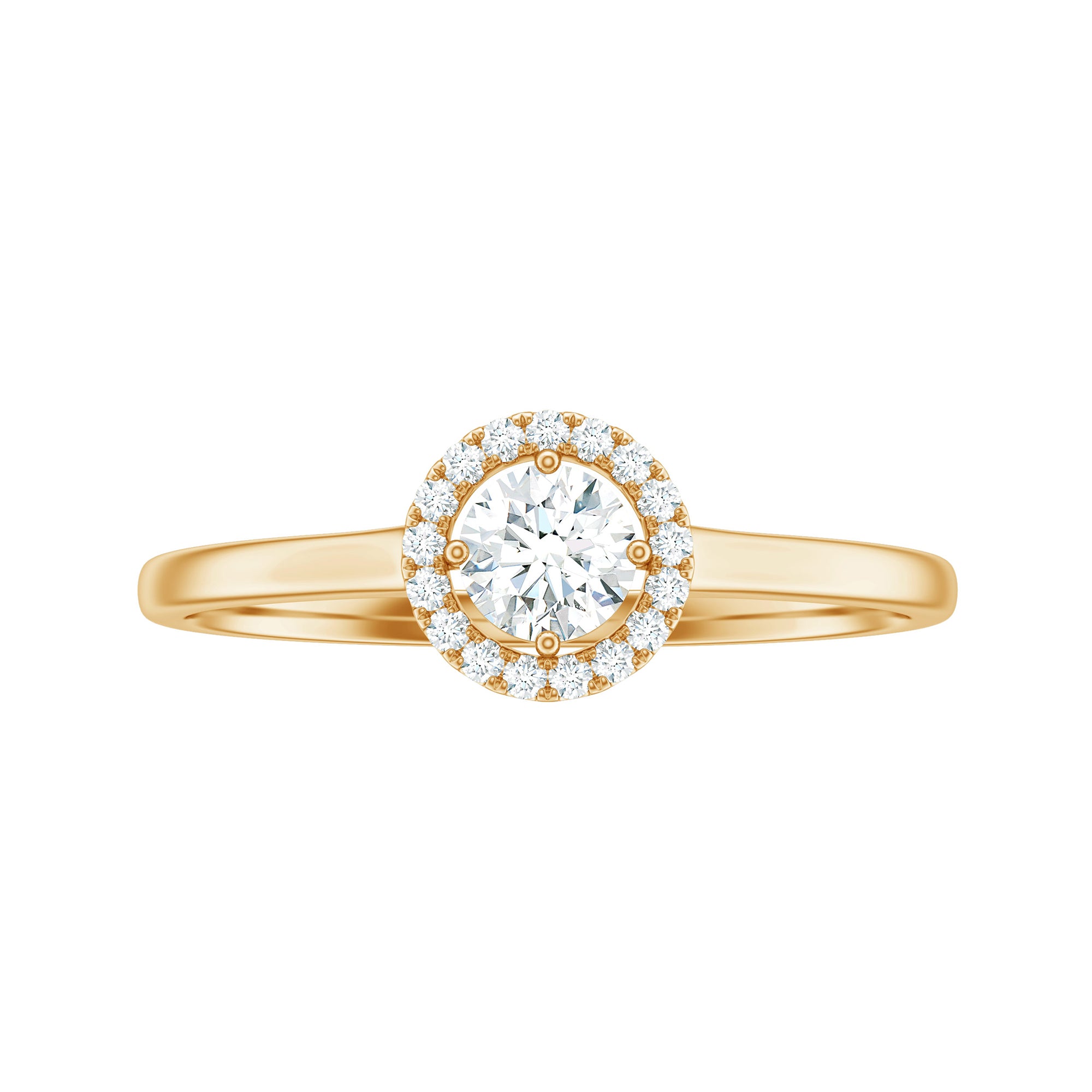 Certified Moissanite Promise Ring for Her with Halo D-VS1 - Rosec Jewels